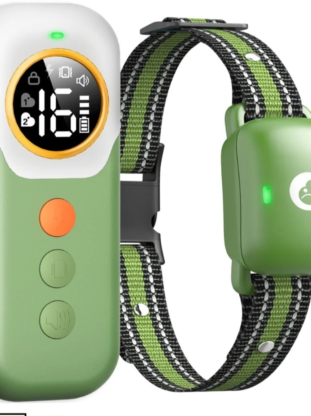 Dog Training Collar-Green Collar W/Digital Display.